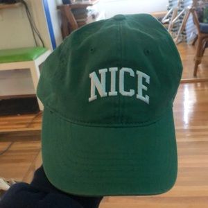 Green “NICE” baseball hat
